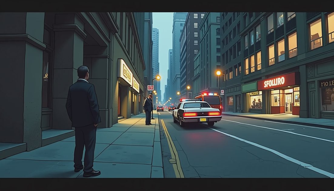 Concept illustration of a car waiting behind a building