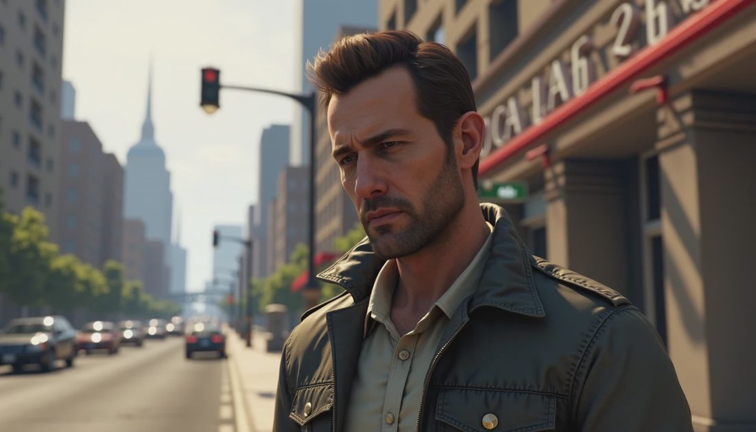 Jason Duval in official Grand Theft Auto VI promotional material.